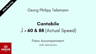 Georg Philipp Telemann - Cantabile 60 & 88 (Actual Speed) Piano Accompaniment with metronome