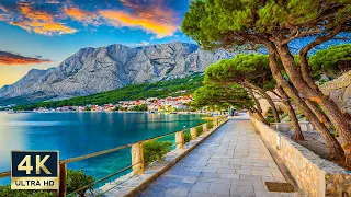 Brela Croatia 🇭🇷 4K Makarska Riviera Walking Tour Beaches and Promenade 2023