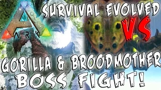 ARK Survival Evolved - MEGAPITHECUS BOSS VS BROODMOTHER