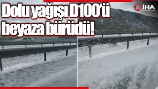 Çankırı'da Dolu Yağışı Etkili Oldu, D100 Beyaza Büründü