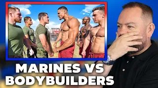 US MARINES VS BODYBUILDERS (Who Is Stronger?) REACTION | OFFICE BLOKES REACT!!