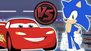 SONIC vs LIGHTNING McQUEEN! (Cars vs Sonic The Hedgehog Cartoon Rap Battle) | CARTOON RAP ATTACK!