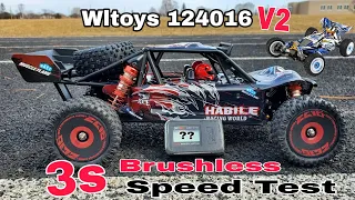 Wltoys 124016 Brushless V2 - 3s Speed Test (Wltoys 124017 Comparison)