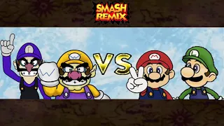 Waluigi (Skin) y Wario Vs Mario Bros en smash remix