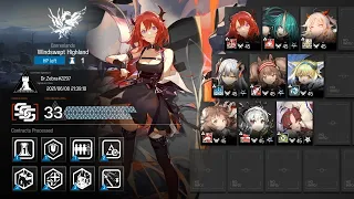 Arknights - CC#3 Cinder Risk 33 with 9 Operators Low Level Clear (Windswept Highland)