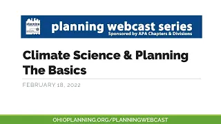 Climate Science & Planning: The Basics