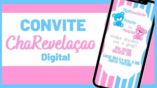 Como Fazer Convite Chá Revelação Pelo Celular [ App Canva ]