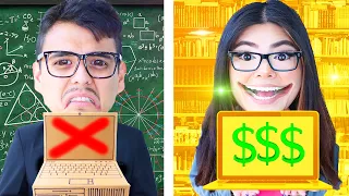 RICH STUDENT VS BROKE STUDENT | 10 CRAZY BODY SWAP SITUATIONS & SCHOOL HACKS BY CRAFTY HACKS PLUS