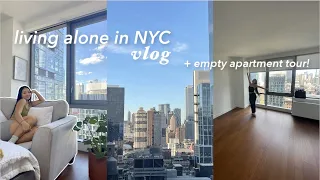 living alone in NYC | apartment tour, buying new decor, becoming a plant mom, workout w/me, & more!