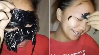 Woman's Face Mask Rips Off Eyebrows