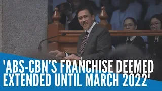 ABS-CBN’s franchise deemed extended until March 2022, says Sotto