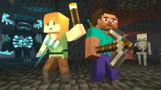 Caves & Cliffs | Alex and Steve Life | Minecraft Animation (Part I )