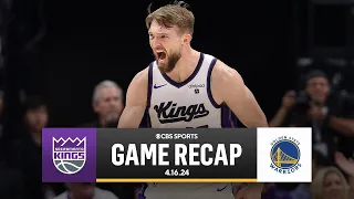 Kings KNOCK OUT Warriors, will play for 8-seed | CBS Sports