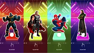 Tiles Hop SuperHero, Thanos vs Thor vs SpiderMan vs Loki