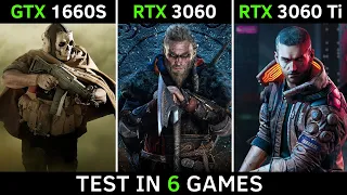 GTX 1660 SUPER vs RTX 3060 vs RTX 3060 Ti | Test In 6 Games | 1080p