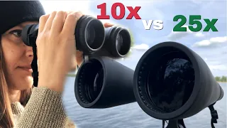 10 x 42 vs 25 x 70 Binoculars comparison