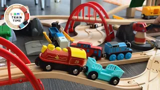 Playing with Extended Brio World 33052 Deluxe Railway Set | Wooden Train Tracks for Kids (Part 2)