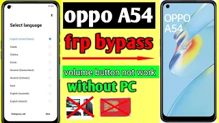 Oppo A54 (CPH2239) Frp Bypass R Without PC 2023 l Frp Bypass 2023