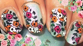 Flower Garden Nails | Reverse Stamping Nail Art Tutorial | DesignYourNailsByIsha