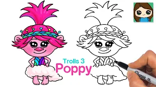 How to Draw Queen Poppy | Trolls Band Together