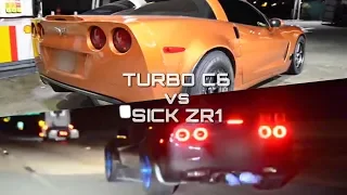 Turbo Corvette vs Nitrous ZR1!