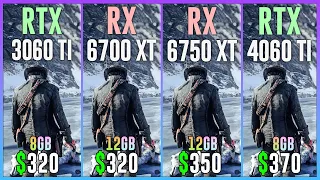 RTX 3060 TI vs RX 6700 XT vs RX 6750 XT vs RTX 4060 TI - Test in 15 Games
