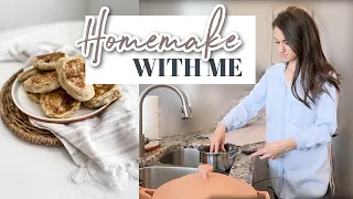 DAY IN THE LIFE OF A SAHM OF 3 | PANTRY ORGANIZATION, GROCERY HAUL, SOURDOUGH| Homemake with me!