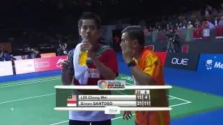 Final-Badminton Singapore Open 2014    Simon Santoso vs Lee Chong Wei HD