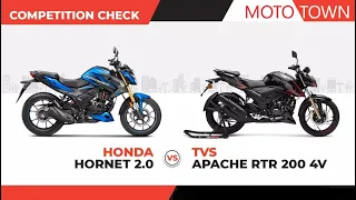 Hornet 2 0 VS Apache RTR 200 4V Bs6 Full Comparison || 2020 ||