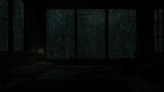 Heavy Rain Sound in Cozy Small Bedroom | Rain At Night Stimulate The Body to Fall Asleep Easily