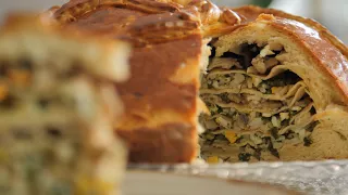 Kurnik🥧 Pie with chicken 🍗 Layered Crepes Pie by Liza Glinskaya😋