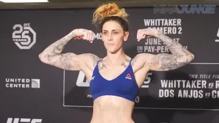 Megan Anderson and Holly Holm - Official Weigh-ins - (UFC 225: Whittaker vs. Romero 2) - /r/WMMA