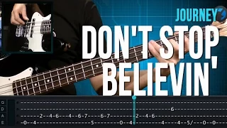 Journey - Don't Stop Believin' (como tocar - aula de contra-baixo)