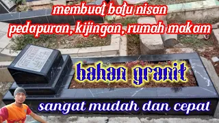 tutorial cara membuat batu nisan berdasi, bahan granit, batu nisan dari granit, sederhana