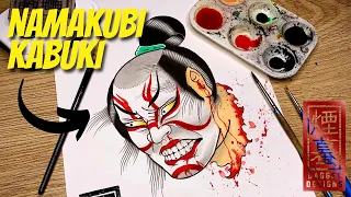 How to draw a Namakubi Kabuki (Traditional Japanese Tattoo)