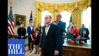 JUST IN: President Trump gives Medal of Freedom to Dan Gable