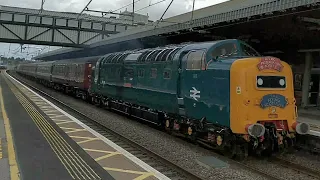 BR Blue 55009 + WCRC 47826 passing Grantham on the 'The Capital Deltic Reprise' Charter 29/07/2023