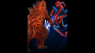 FIRE GODZILLA 🔥 VS MARVEL&DC #MARVELVSDC #MARVEL #DC #GODZILLA #SHORTS