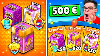 COMPRO 500€ en CAJAS y consigo TODAS las SKINS en Stumble Guys! 😱