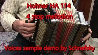 Hohner HA 114 4-Stop Cajun Melodion voices sampling