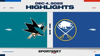 NHL Highlights | Sharks vs. Sabres - December 4, 2022