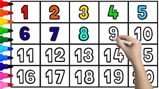 1234567890, How to Draw Numbers 1 to 20 for Kids Easy | Kids Read & Write Numbers | KS ART