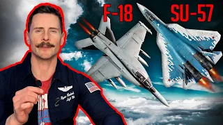 Fighter Pilot Reacts To SU-57 vs F-18 Top Gun Maverick