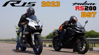 2023 Bajaj Pulsar RS200 BS7 vs Yamaha R15M 2023 Drag Race