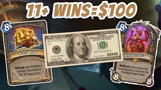 11+ Wins with the Left Class = $100 (We hit Rhea!) - Hearthstone Arena