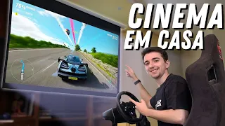 COMO fazer uma SALA DE CINEMA em CASA! O projeto + Projetor 4K HDR mais BARATO que TV!