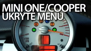 Mini One Cooper Hatch ukryte menu zegarów (serwisowy tryb testowy diagnostyka)