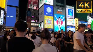 Osaka free walking tour 4k Namba night life