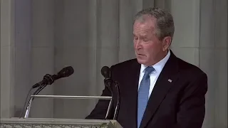George W. Bush speaks at John McCain's Washington DC funeral