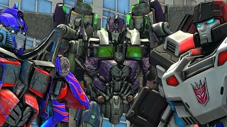 Transformers: Evil Optimus Prime Vs Optimus and Megatron! Shattered Glass Fight Scene Animation SFM!